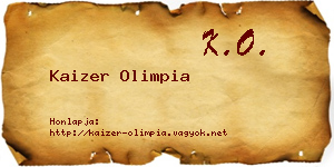 Kaizer Olimpia névjegykártya